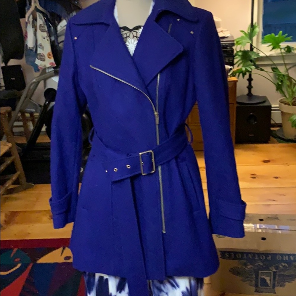 Kenneth Cole Asymmetrical Wool Trench size 8